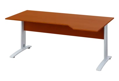 EZK 28 - 184 stůl kancelářský, rohový, pravý, kovová podnož bílá, deska 25 mm, široký 1800 mm, třešeň šumavská